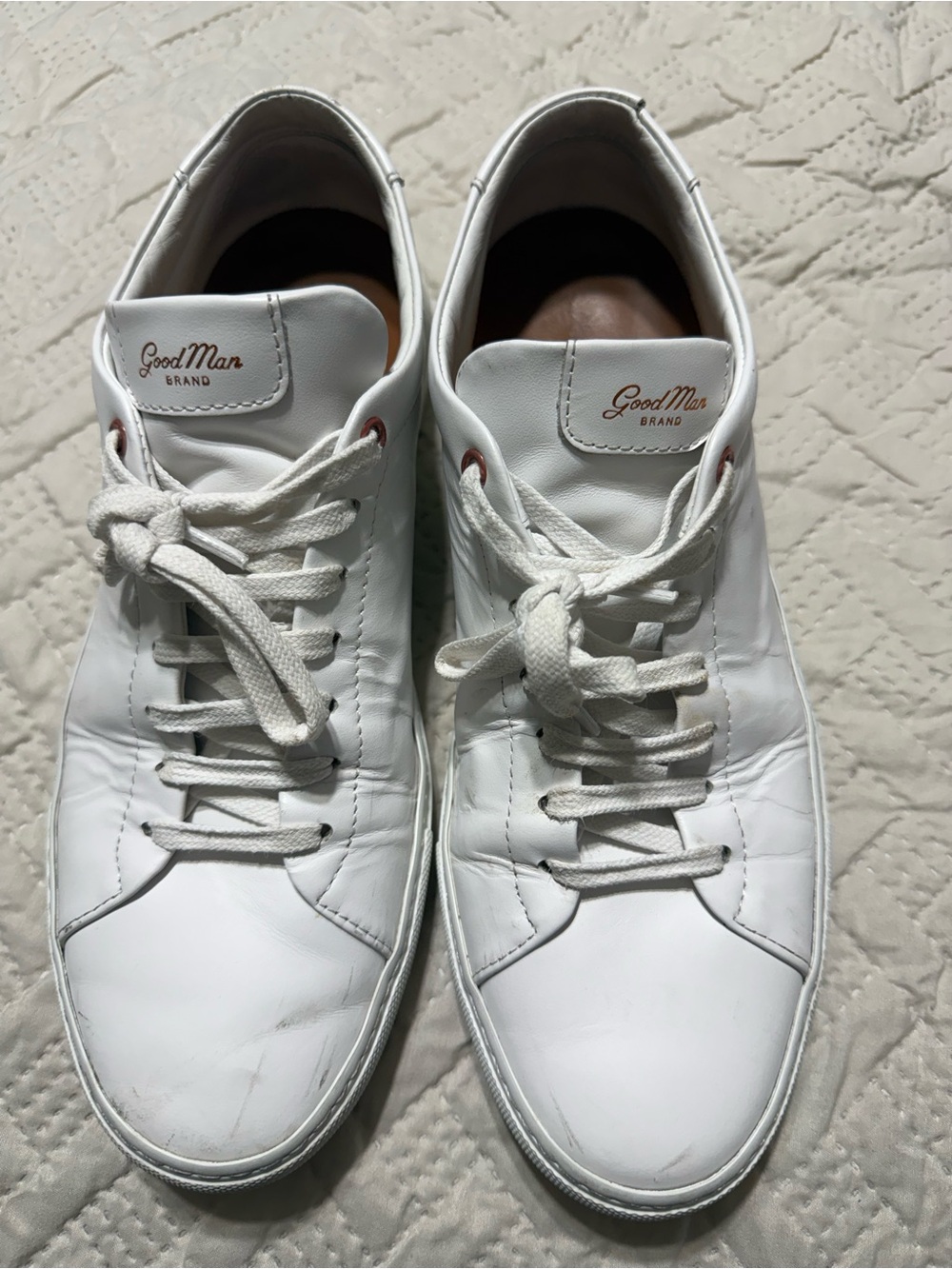 Good Man Brand Men's White Leather Low-Top Sneakers